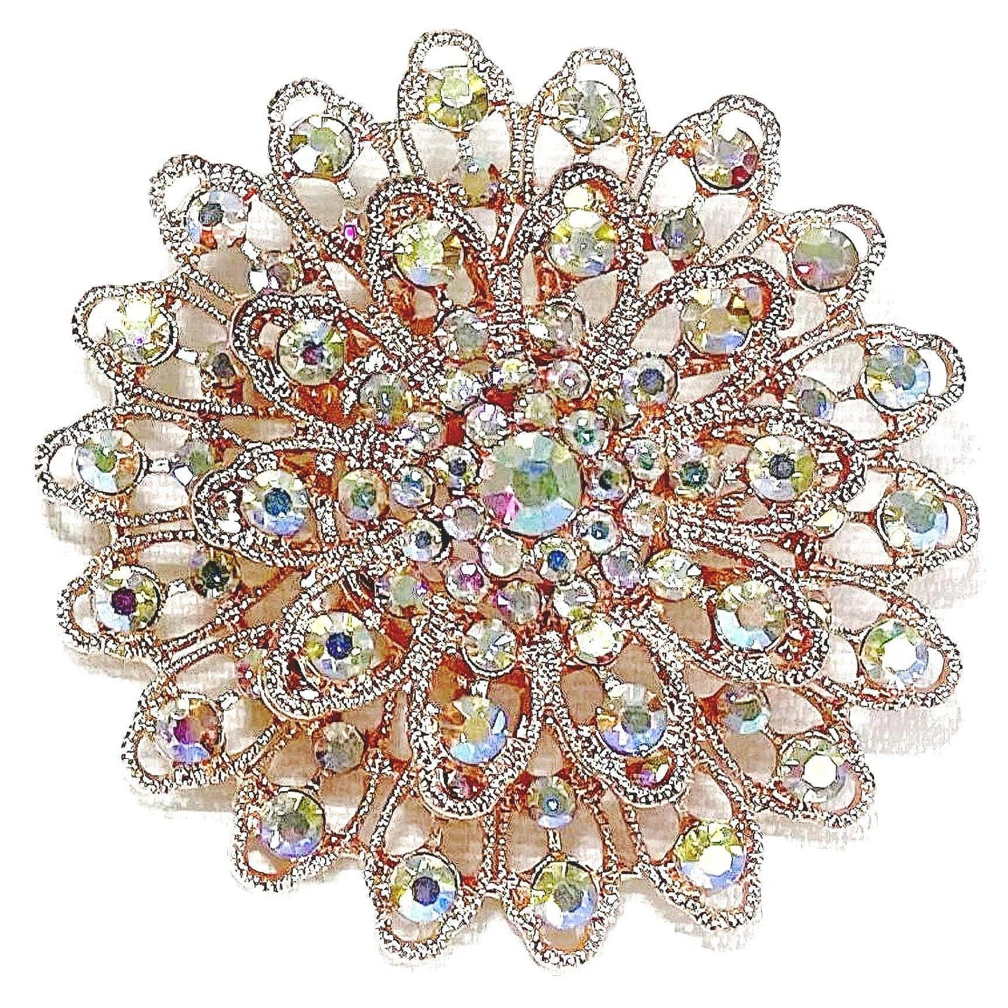 63mm Elegant Chic Flower Rhinestone Brooch Pin