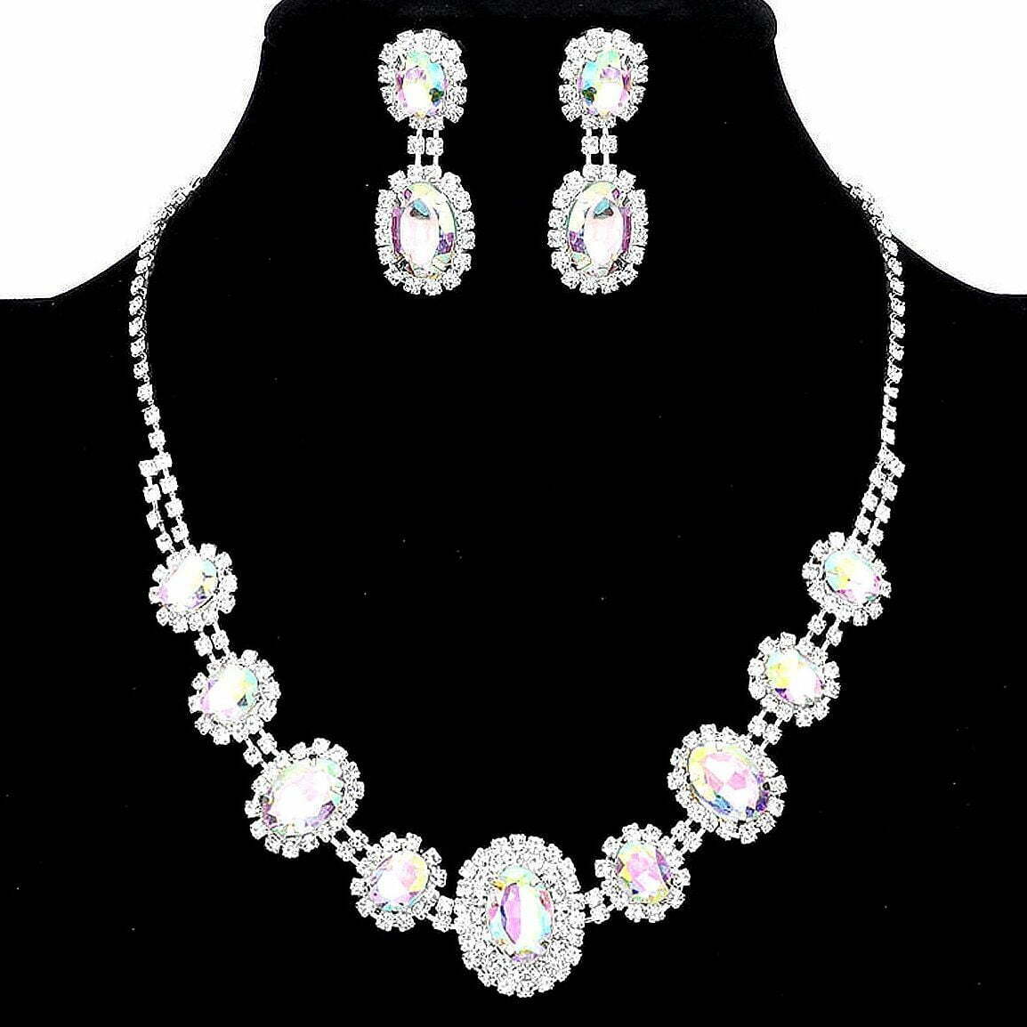 Oval Shape Rhinestone Princess set