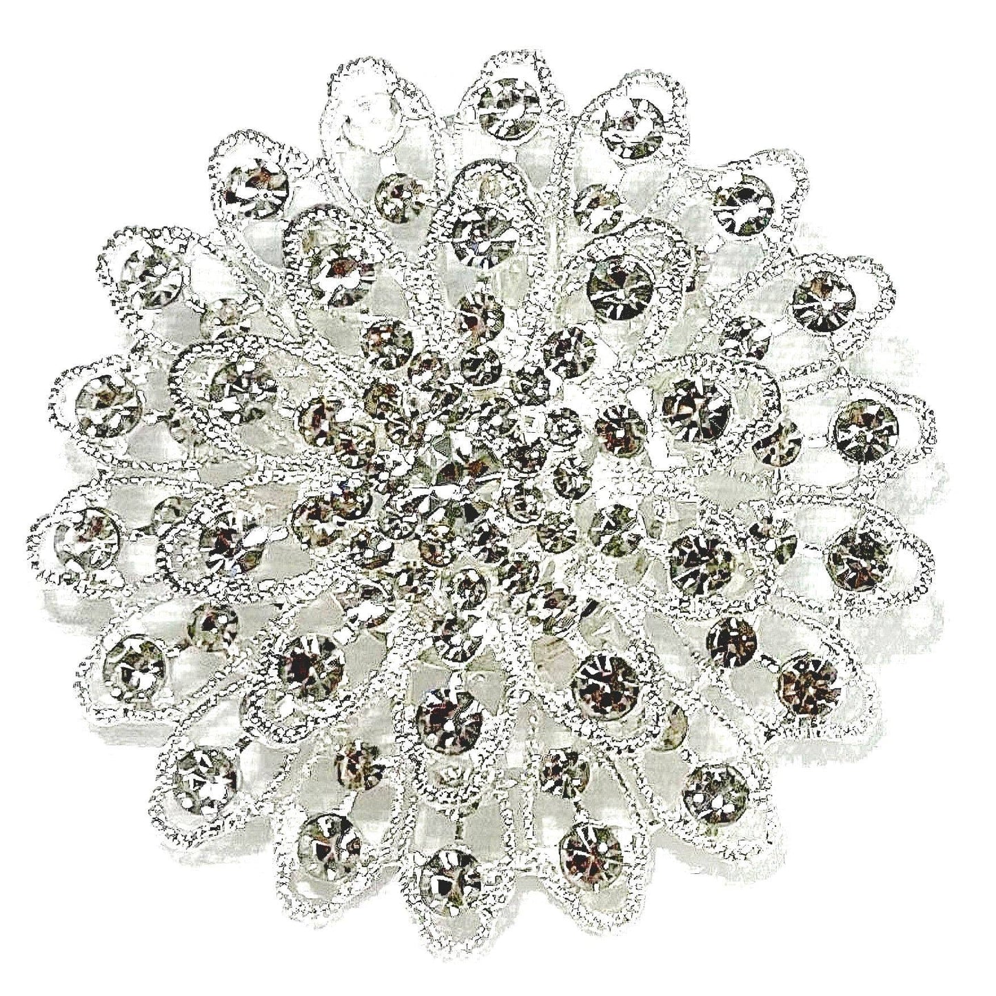 63mm Elegant Chic Flower Rhinestone Brooch Pin